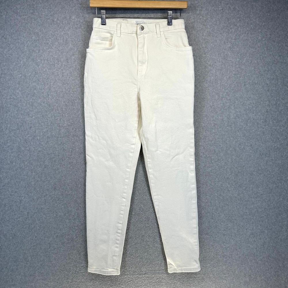Moda International The London Jeans Womens Size 10 White Straight Leg Denim